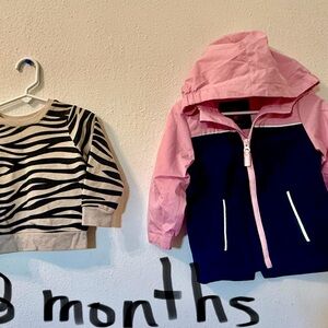 Pink and Blue Kids Jacket and Zebra Print Top